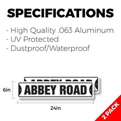 ABBEY ROAD Street Sign (2 Pack) Plastic Metal Road Sign news great UK song