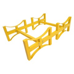Heavy Duty Stackable Oil Barrel Bracket Yellow Drum Rack Steel 1600lbs Capacity