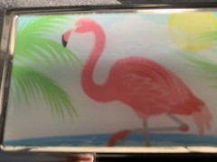 Retro Pink Flamingo Silver Credit Card Holder, Business Cards, I.D. Case