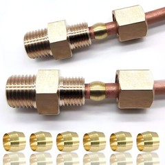50 Pcs Brass Compression Fitting Ferrule Sleeve 1/4″ Tube OD Brass Compressio…