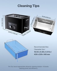 VEVOR 30L Ultrasonic Cleaner Professional Cleaning Machine with Knob Control