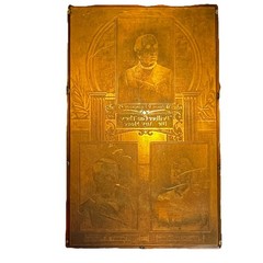 1896 Antique Copper Letterpress Printer Printing Wood Block Methodist Western PA