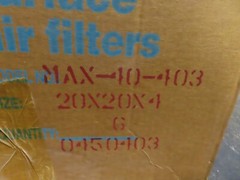 Airguard Industries Air Filter, 20″ x 20″ x 4″, Type DP