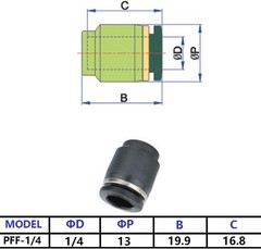 10PC Pack of 1/4 Inch Pneumatic Cap Plug Fittings – Easy Push-in Connect