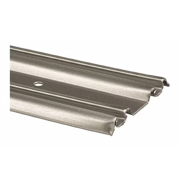 Bypass Mirror Door Bottom Track, 60 in., Roll-Formed Aluminum, Satin Nickel