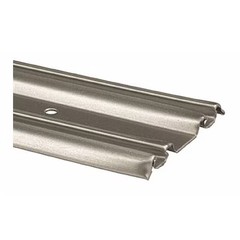 Bypass Mirror Door Bottom Track, 60 in., Roll-Formed Aluminum, Satin Nickel