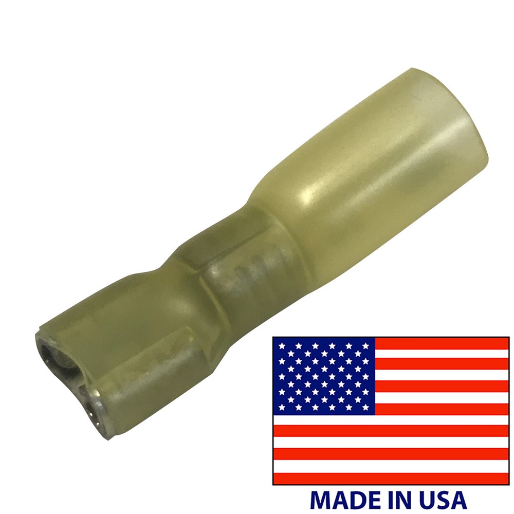 (10) 8 Gauge Heat Shrink Female Quick Disconnect .250 Wire Terminal Connector