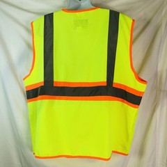 Walls Men’s 2XL Premium ANSI 2 High Visibility 3MSafety Zip-Up Vest w/ Pockets