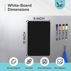 12×8 Inch Frameless Magnetic Dry Erase Board – Perfect for Students & Parents
