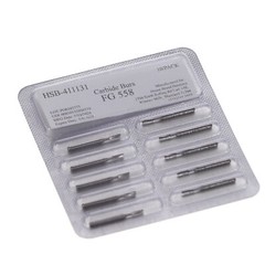 House Brand Dentistry 411131 FG #558 Straight Fissure Crosscut Carbide Burs 10Pk