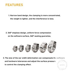 Single Ear Hose Clamps, Oetiker Clamps, 92Pcs(6.0mm-22.6mm) Crimp Pipe Clamps