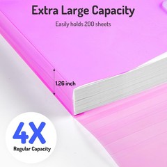 5 Pack Binder Pocket Super Heavyweight Plastic Folders With Pockets Letter Size