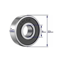 20 Pcs 608 2RS Ball Bearings – Bearing Steel and Double Rubber Sealed Miniature