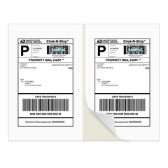 200 Shipping Labels 8.5×5.5 Straight Corner Self Adhesive 2 Per Sheet PACKZON®
