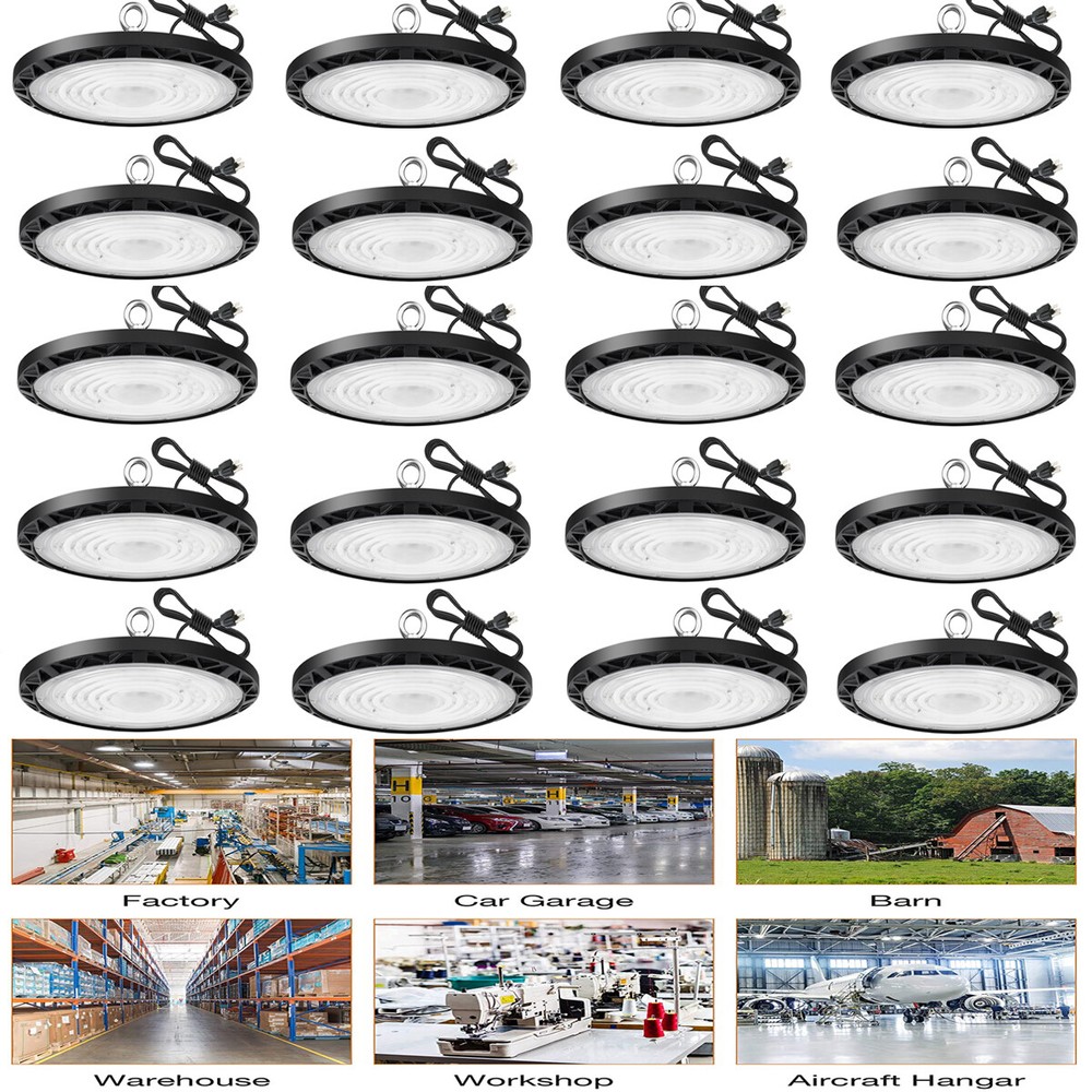 300W UFO LED High Bay Lights – 20 Pack, Commercial/Industrial, Energy-Efficient