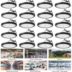 300W UFO LED High Bay Lights – 20 Pack, Commercial/Industrial, Energy-Efficient