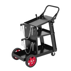 Built-In Gas Tank Holder And Push Handle Equip This Welding Cart, Three Layer Ca