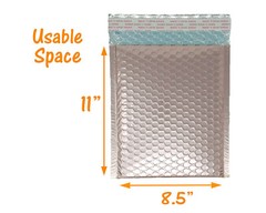 4×8, 5×9, 6×10, 8×12 Nude Pink Metallic Bubble Mailers, Light Rose Gold Envelope