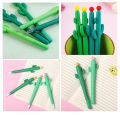 12pcs Cactus Shape Gel Ink Writing Pens 0.5 mm Black Ink Fun Kawaii Pens Bulk…