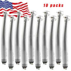 1-10 Dental LED Fiber Optic E-generator High Speed Handpiece 4 HOLE