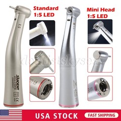 Dental 1:5 Increasing Contra Angle Optic LED Handpiece Fit Electric Motor