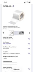 Brady Y34545 3 Core Metallized Glossy Polyester Rating Plate Labels 1000/Roll