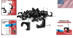 50 Count 1/2-inch Black J-Clamp J-Hooks with Nails – Pipe Fixture