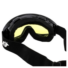 Birdz Eyewear Vulture Padded Fit-Over Motorcycle Goggles Black Frame Yellow Lens
