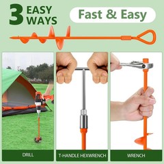 18”/30″ Long Ground Anchor, Heavy Duty Earth Anchors Ground Anchors