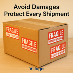 FRAGILE Stickers 1×3 Inch | Handle With Care Labels 1000 Pack | Strong Adhesive