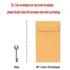 Xxcxpark 200PCS #7 Coin Envelopes 3.5×6.5 200 PCS (3.5″ x 6.5″), Brown