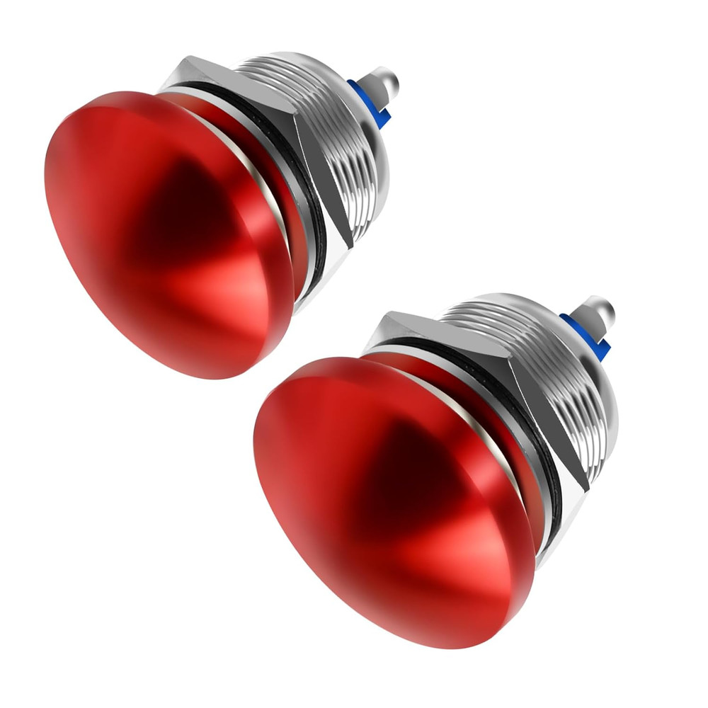 Red Mushroom Head Momentary Push Button Switch IP65 Waterproof 12V 24V 110V 250V