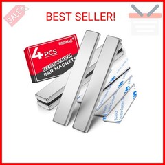 FINDMAG 4 Pack Magnets Bar, Rare Earth Magnet Heavy Duty, Strong Neodymium Bar M
