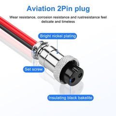 SinLoon 2 Pack GX16 2Pin Pigtails Electronic Cable Female Socket Wireable Mol…