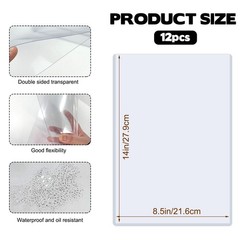 8.5″ X 14″ Rigid Print Protectors – Clear Waterproof Plastic Sleeves, 12 Pack