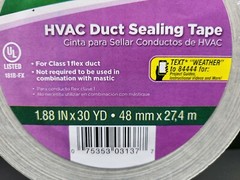2 Duck HVAC Duct Sealing Tape 1.88 Inch x 30 Yard Rolls Set Silver Shurtape NEW