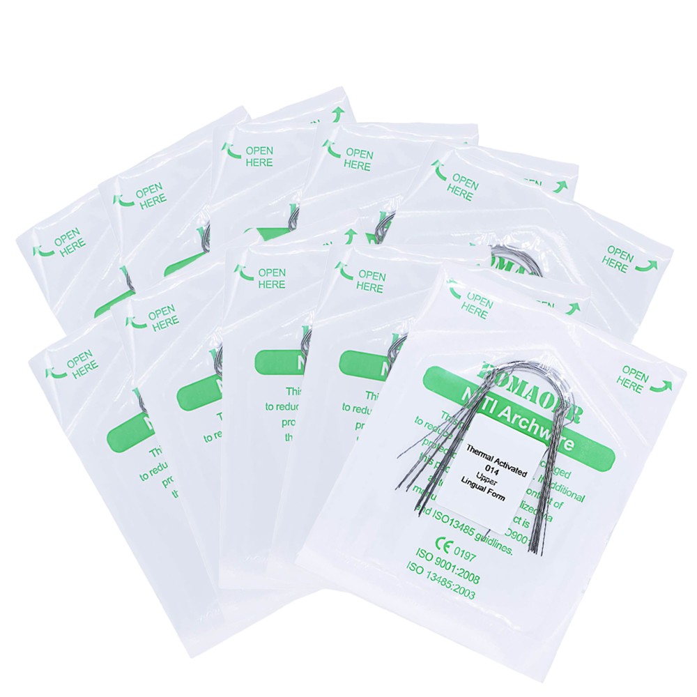 100×Dental Orthodontic Lingual Heat Thermal Activated Round Arch Wires 014 Upper