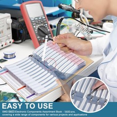 5600PCS 0603 SMD Resistor Kit from 0Ω to 10MΩ 1%, SMT Electronics Component A…