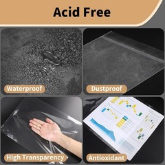 Acid Free 11×14 Art Sleeves Clear Plastic Paper Protectors 25 Pack Storage
