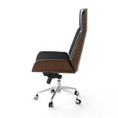 Luxury Wooden Swivel and Adjustable Executive Chair Wide Pu leather Office Chair