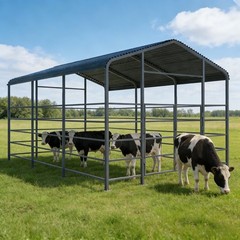 New 13×20FT Metal Livestock Shed Steel Shelter Cowshed for Farm Animal Free Ship