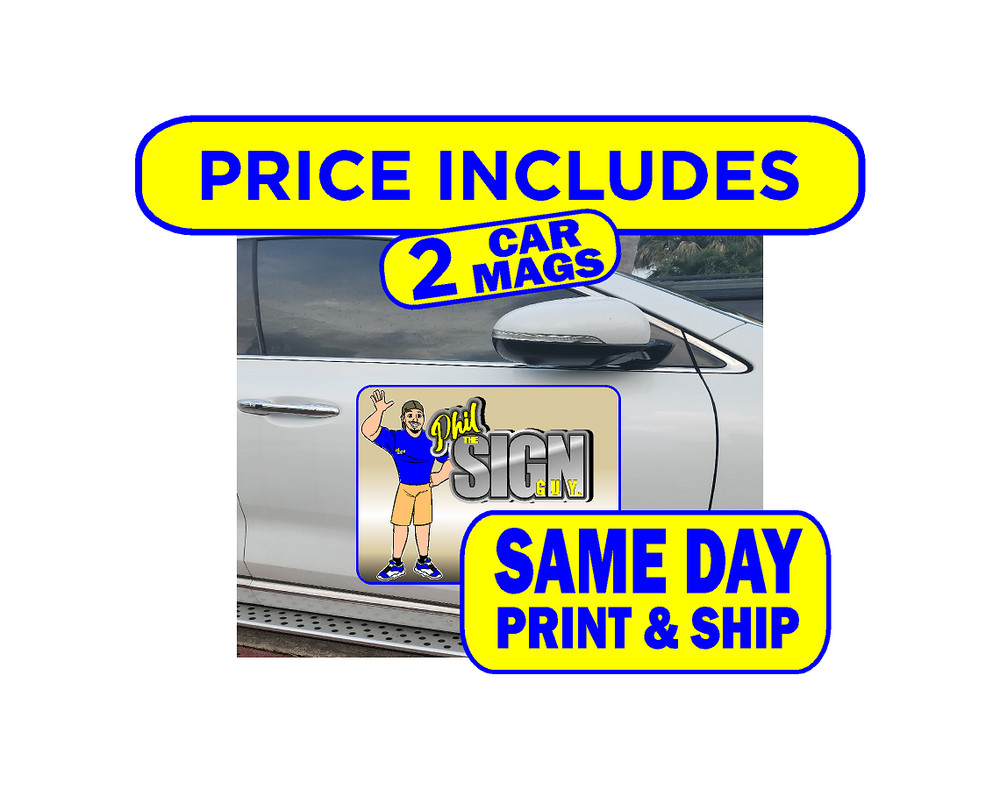 2 PACK – 18×24 INCH CUSTOM CAR MAGNETS MAGNETIC AUTO TRUCK SIGNS MADE IN THE USA