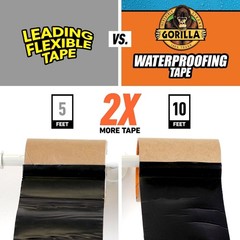 Gorilla Waterproof Patch & Seal Tape, Clear Tape, 4″ x 8′ (Pack of 1) Permanent