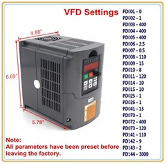 ◤US◢ 2.2KW Water cooling spindle motor 110V+2.2KW Inverter VFD 110V+Pump+Collet