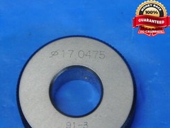 17.0475 MASTER PLAIN BORE RING GAGE 17.000 +.047 OVERSIZE 17 mm .6712