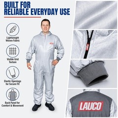 LAUCO Reusable Paint Spray Coverall with Hood, Anti-Static Silicone-Free