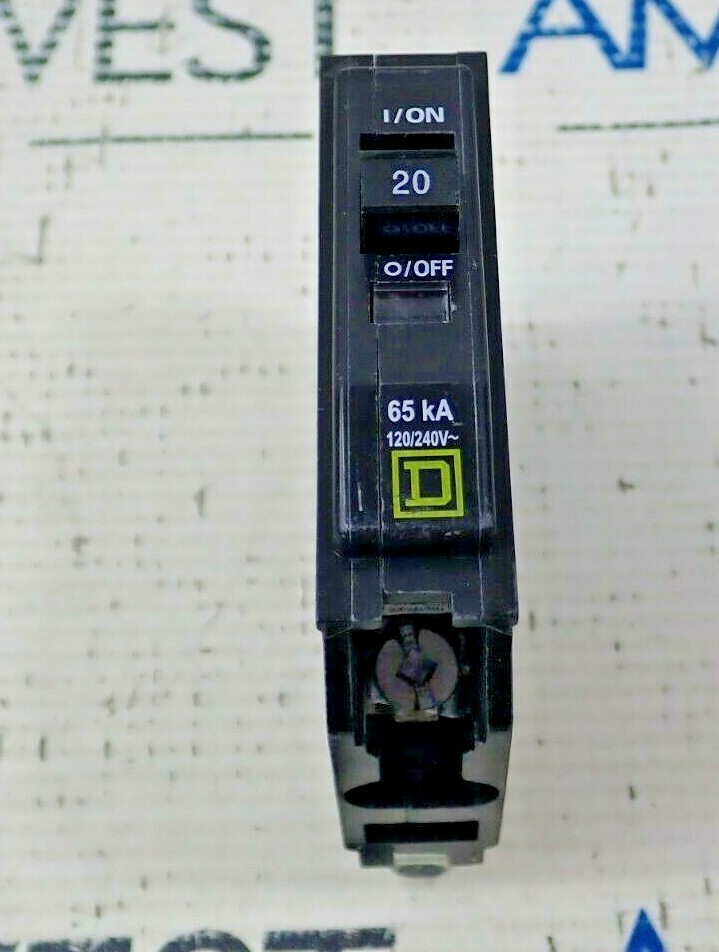 Square D QHB120 Single Pole 20 Amp 120/240 Volt 65K Bolt On Breaker Lot Of 3