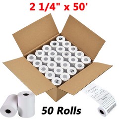 50 Rolls 2 1/4″ x 50′ Cash Register Credit Card Thermal Papers POS Receipt Paper