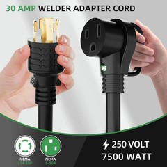 NEMA L14-30P to 6-50R Welder Adapter Cord 1.5FT, 4 Prong Twist-Lock Generator Pl