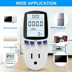 LCD Power Meter Consumption Energy Analyzer Watt Amps Volt Electricity Monitor